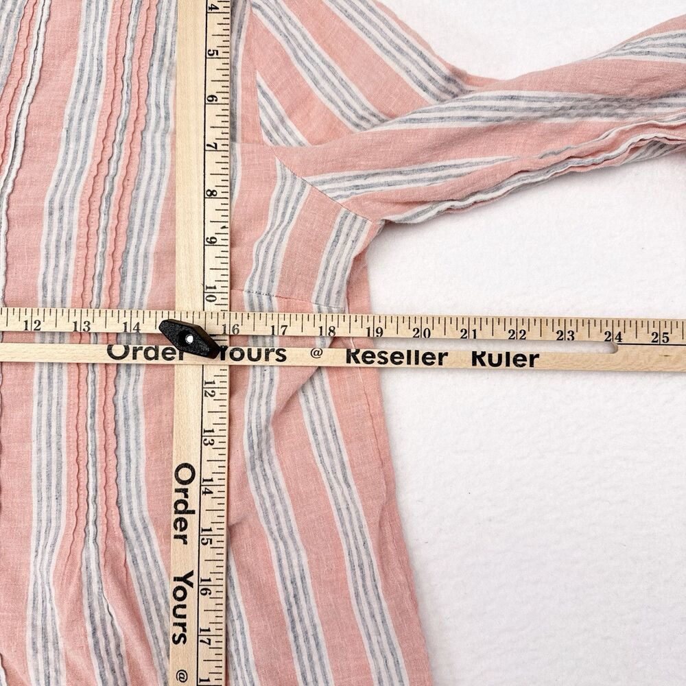 Soft Surroundings‎ Tunic Top Size Medium Pink Striped Lagenlook Mature Coastal - Picture 6 of 7